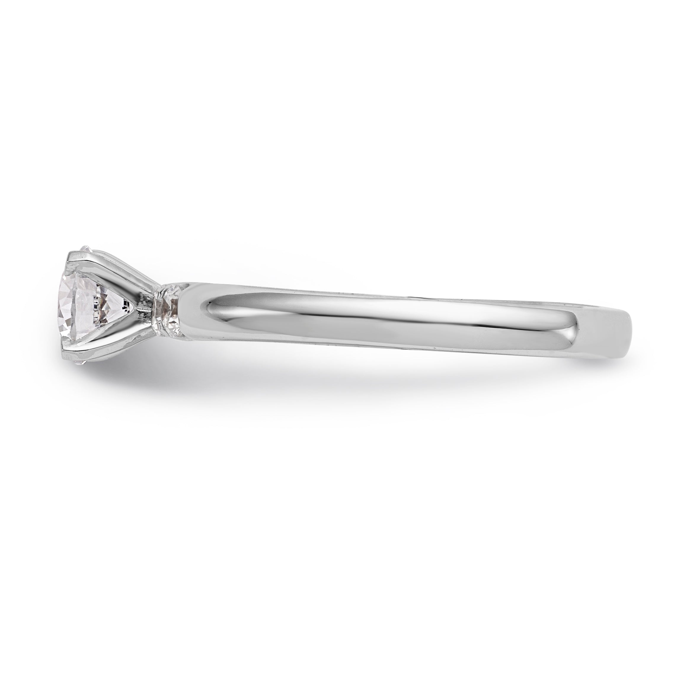 14K Weißgold Diamant-Verlobungsring mit Krappenfassung