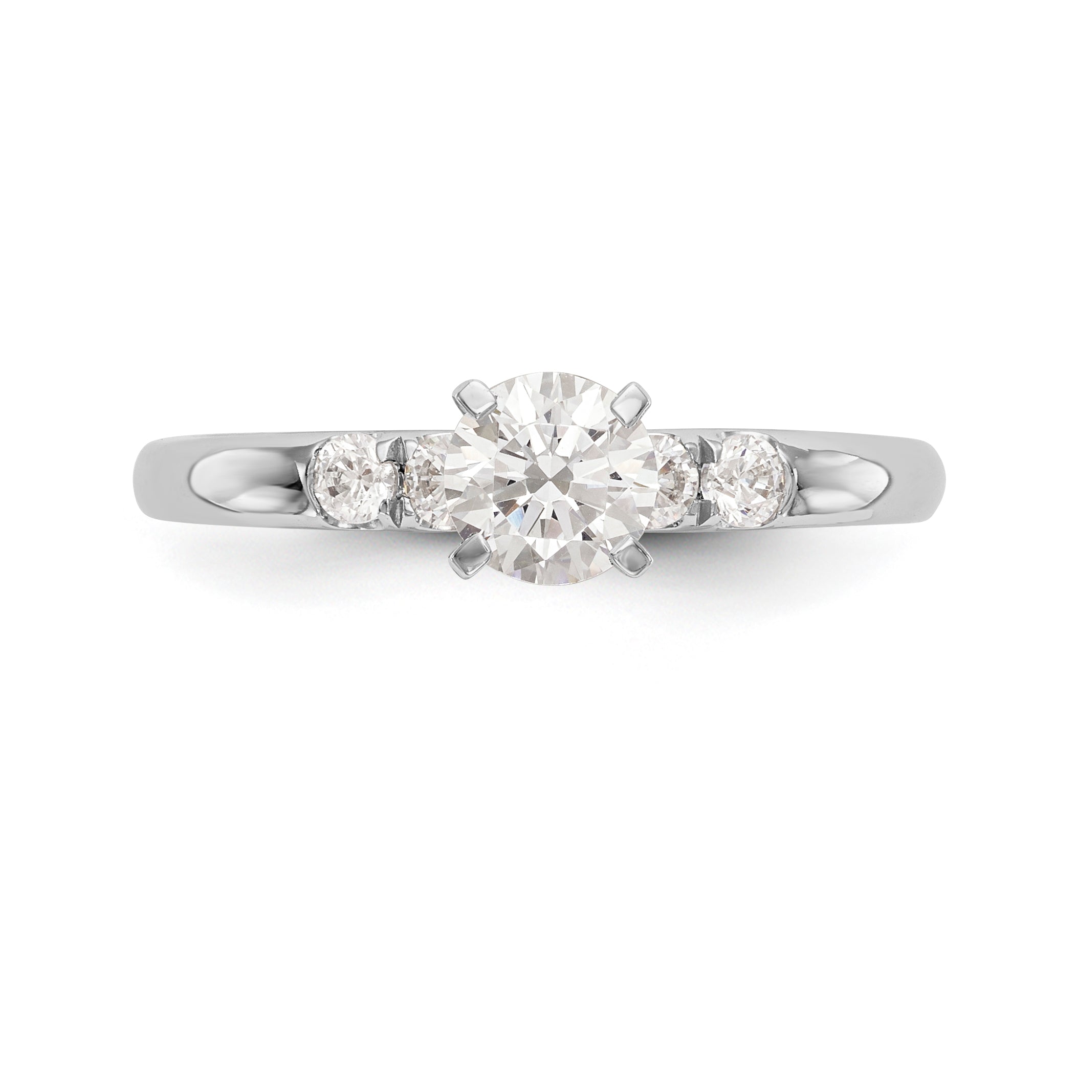 14K Weißgold Diamant-Verlobungsring mit Krappenfassung