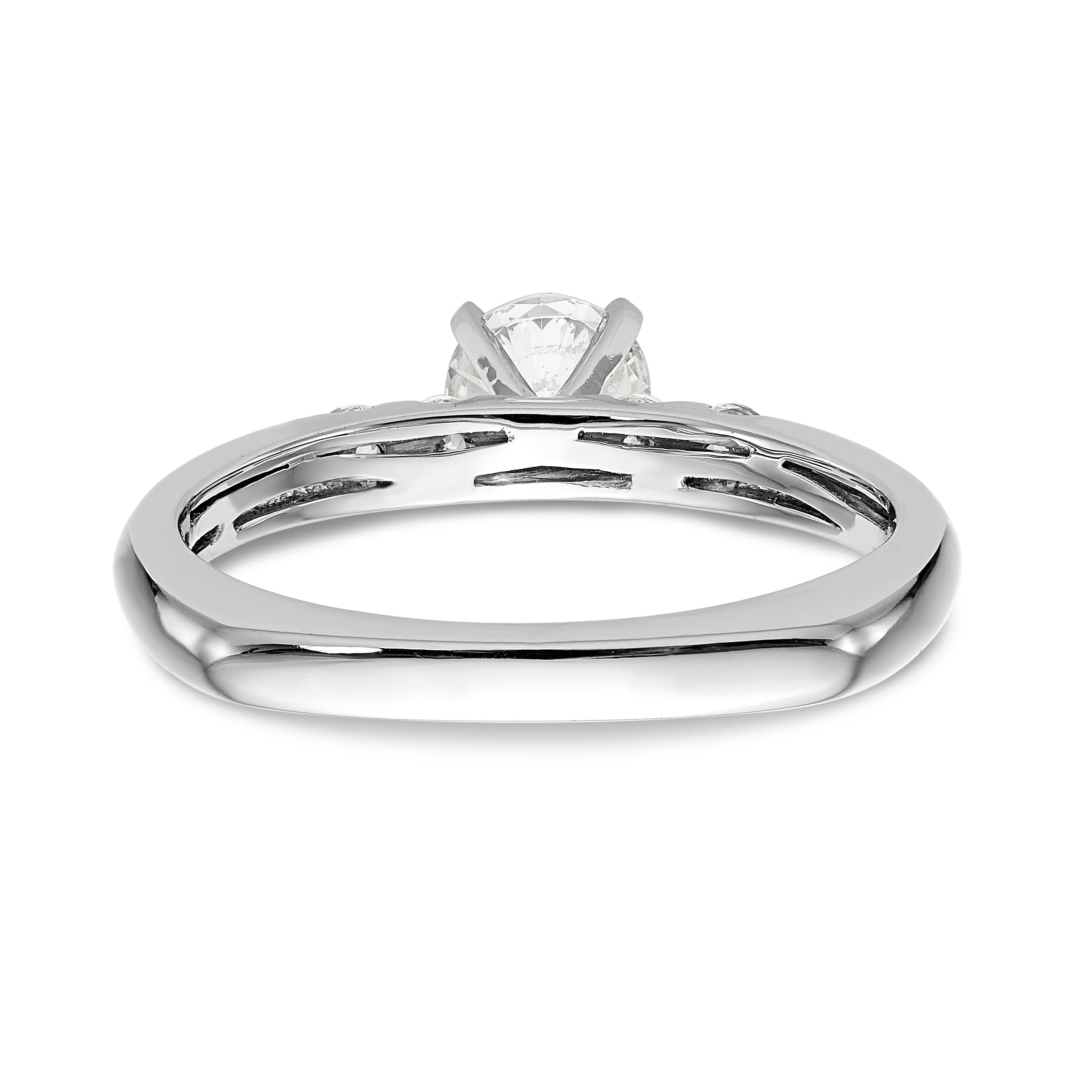 14K Weißgold Diamant-Verlobungsring mit Krappenfassung