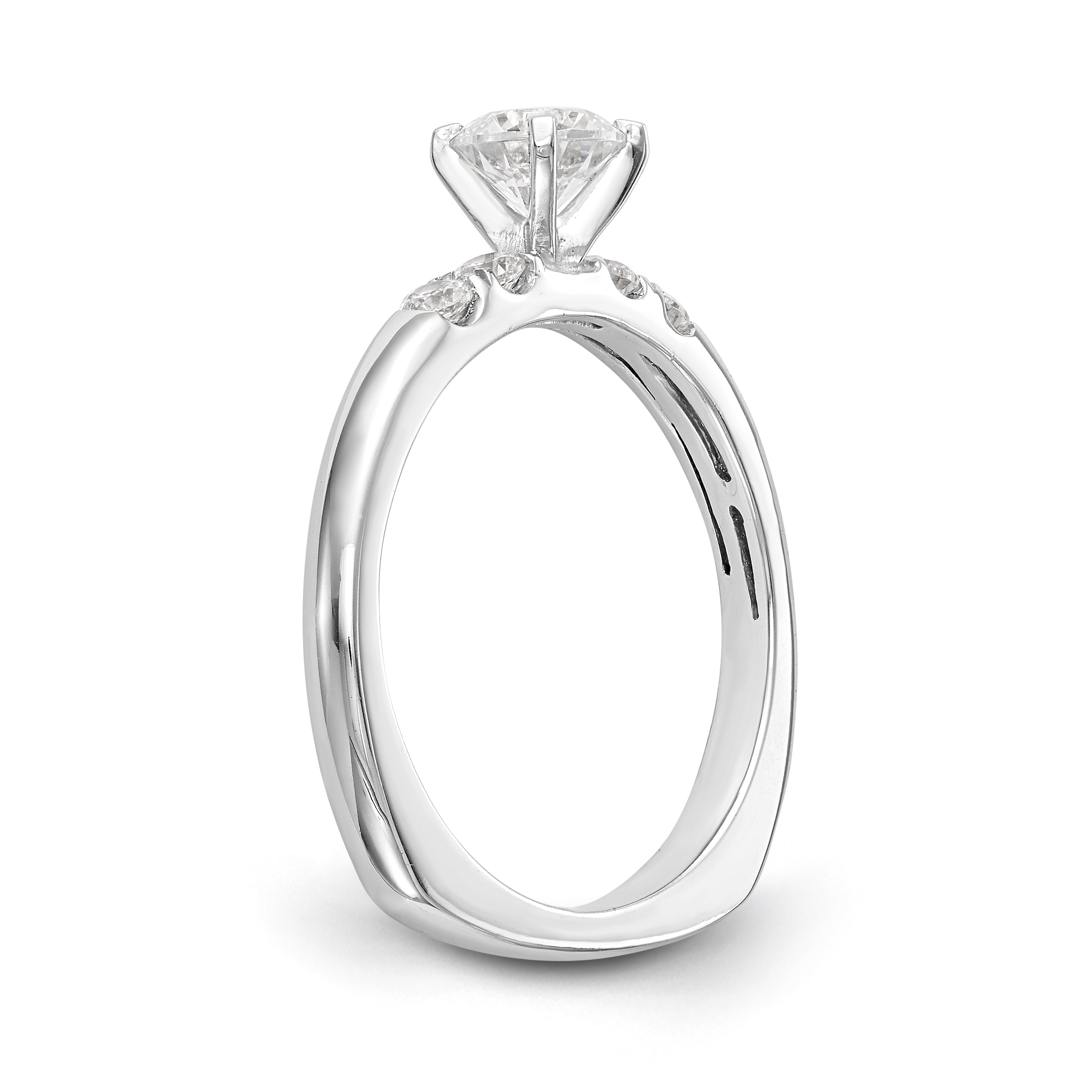 14K Weißgold Diamant-Verlobungsring mit Krappenfassung