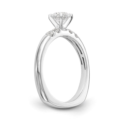 14K Weißgold Diamant-Verlobungsring mit Krappenfassung