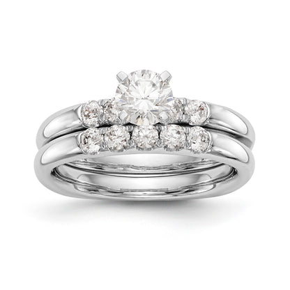 14K Weißgold Diamant-Verlobungsring mit Krappenfassung