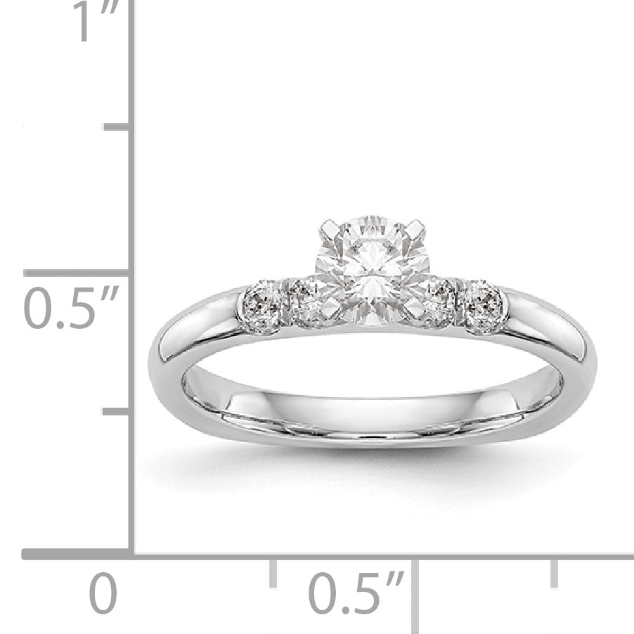 14K Weißgold Diamant-Verlobungsring mit Krappenfassung
