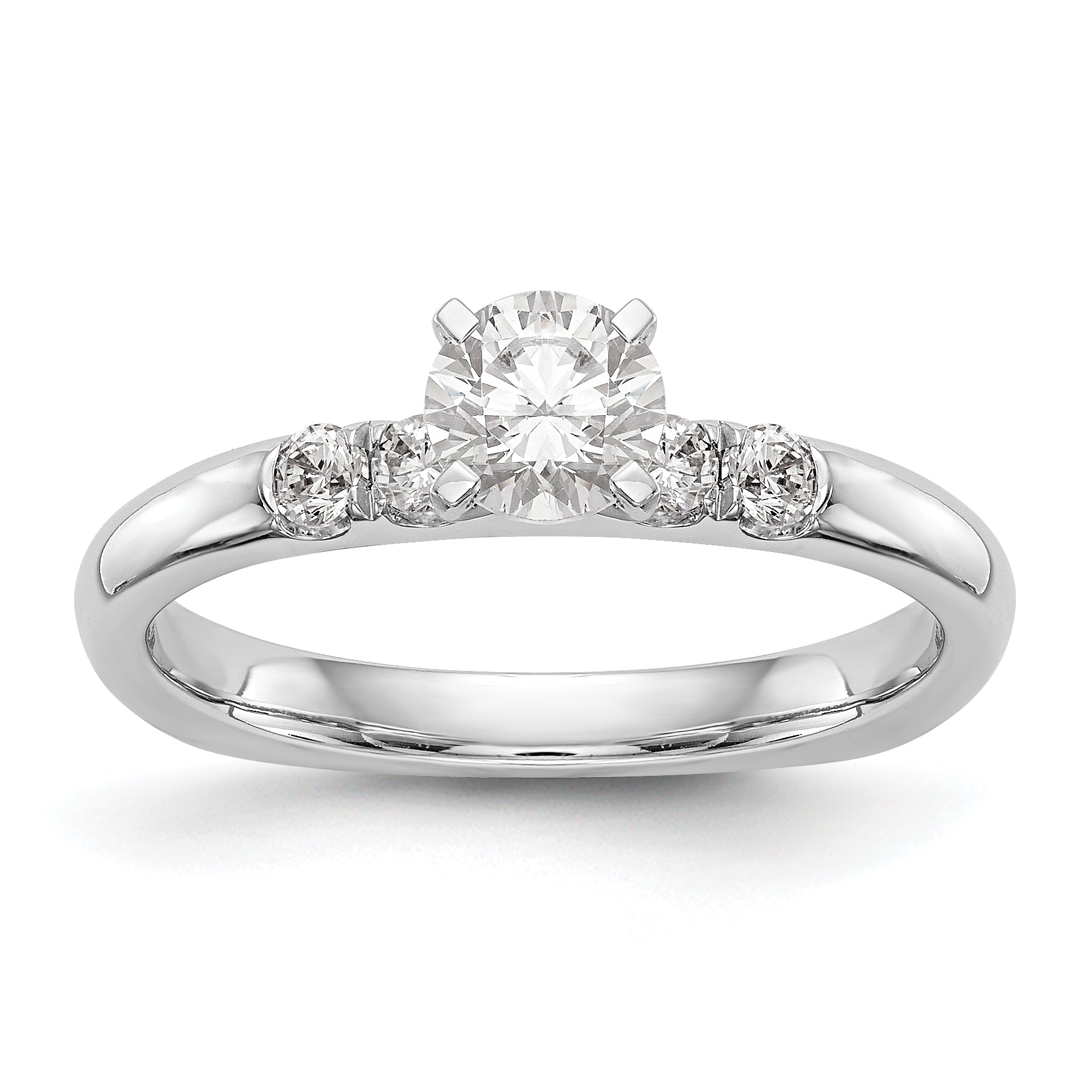 14K Weißgold Diamant-Verlobungsring mit Krappenfassung