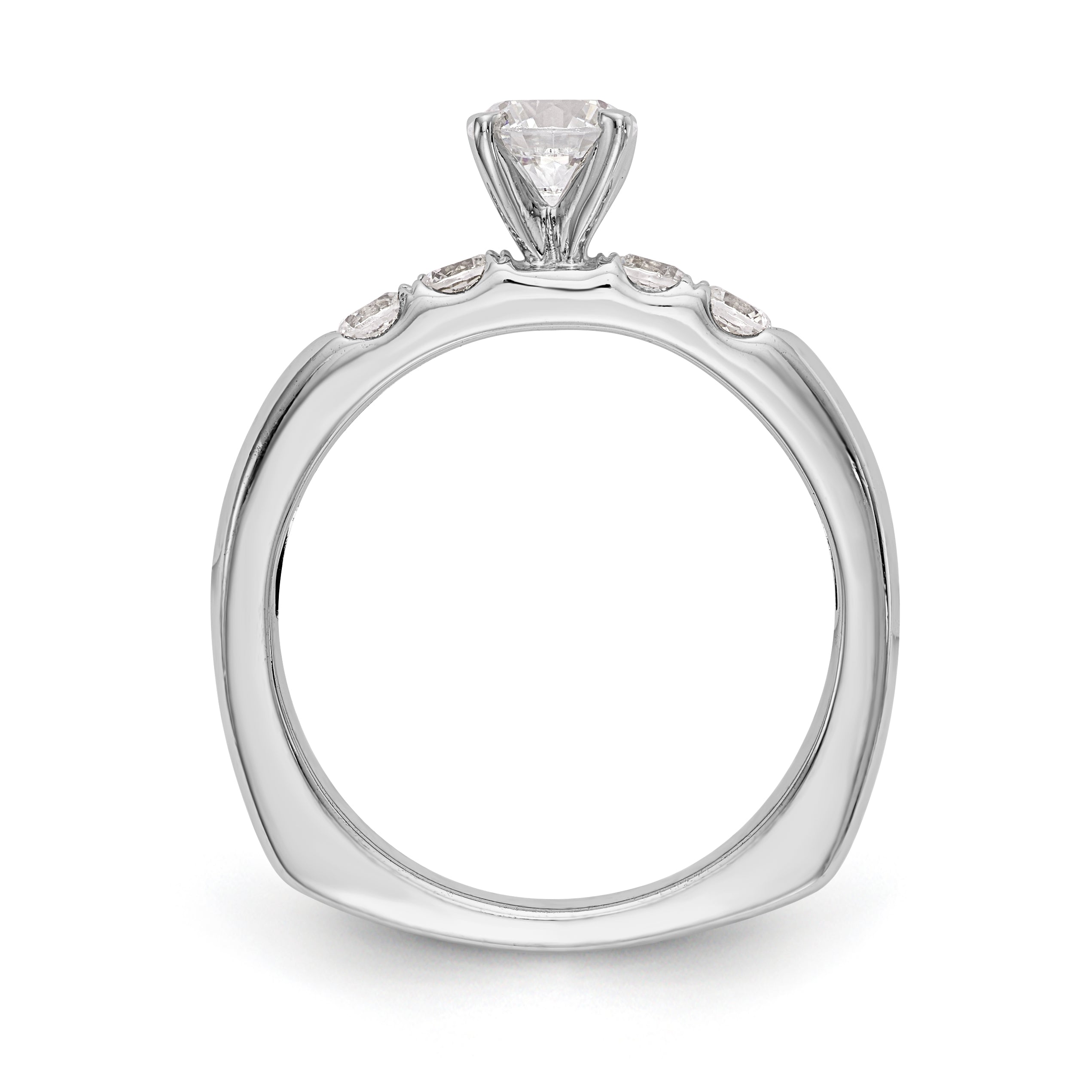 14K Weißgold Diamant-Verlobungsring mit Krappenfassung