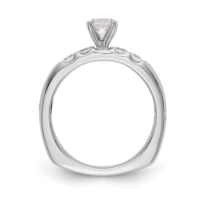 14K Weißgold Diamant-Verlobungsring mit Krappenfassung