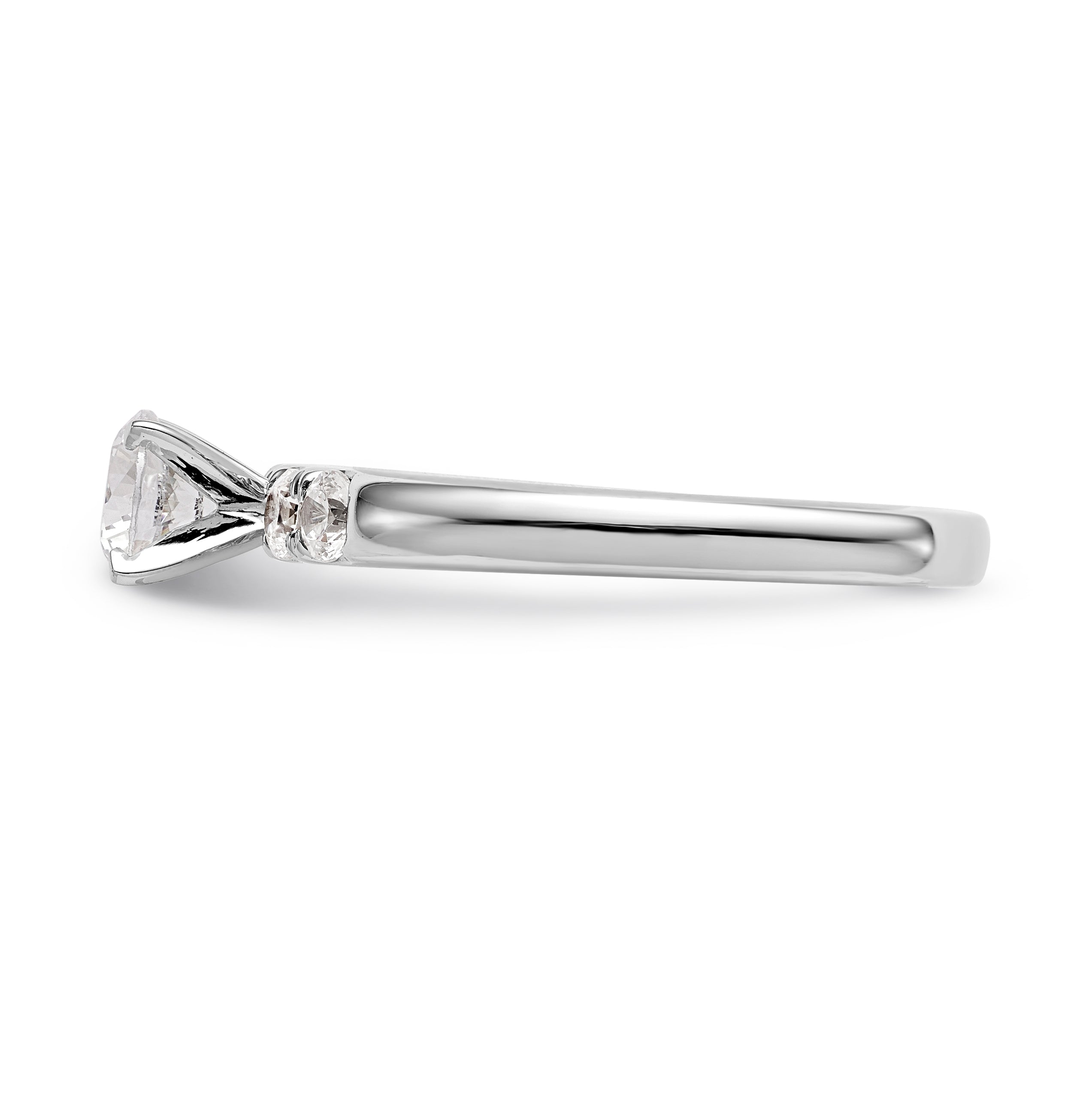 14K Weißgold Diamant-Verlobungsring mit Krappenfassung
