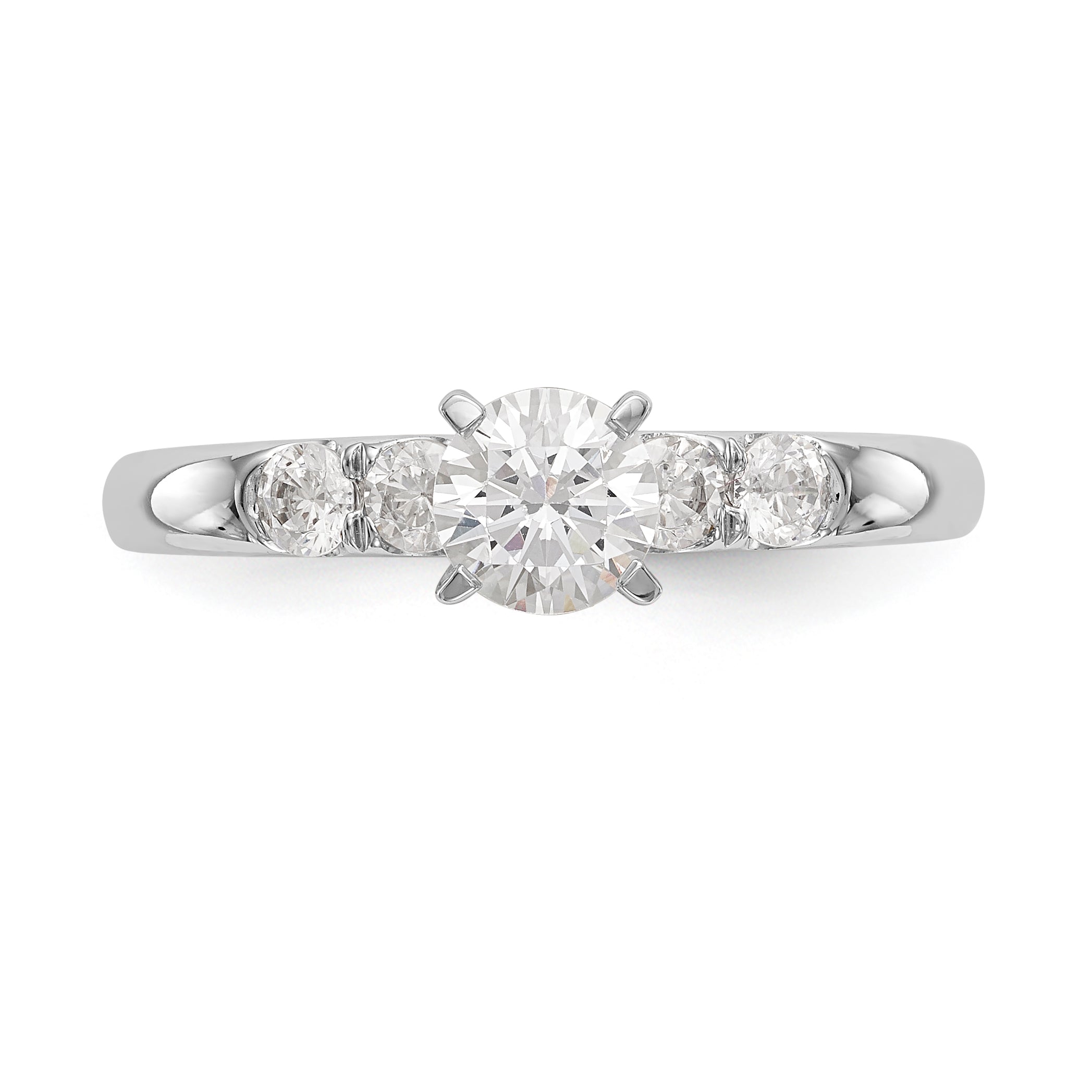 14K Weißgold Diamant-Verlobungsring mit Krappenfassung
