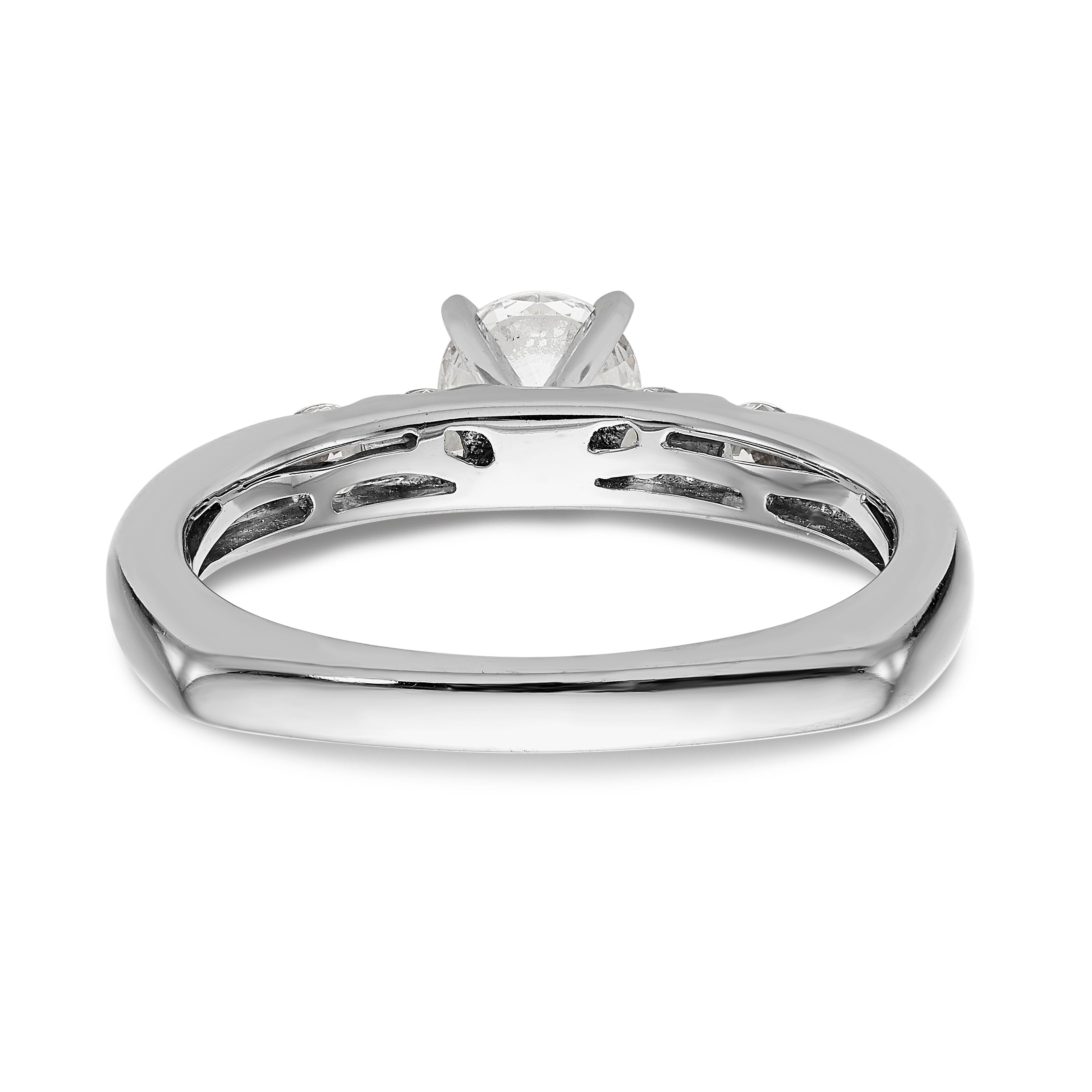 14K Weißgold Diamant-Verlobungsring mit Krappenfassung