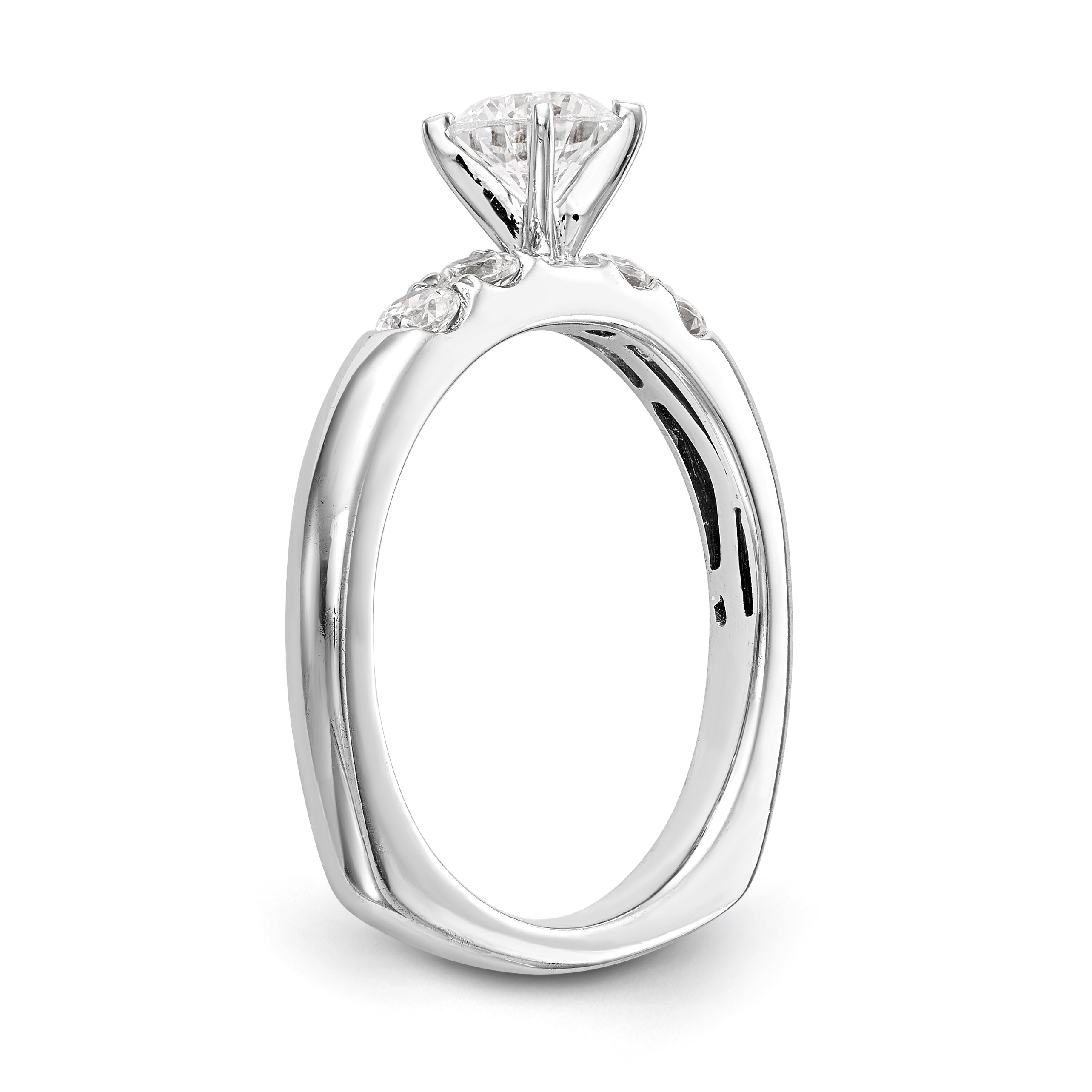 14K Weißgold Diamant-Verlobungsring mit Krappenfassung