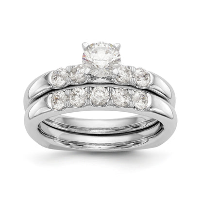 14K Weißgold Diamant-Verlobungsring mit Krappenfassung