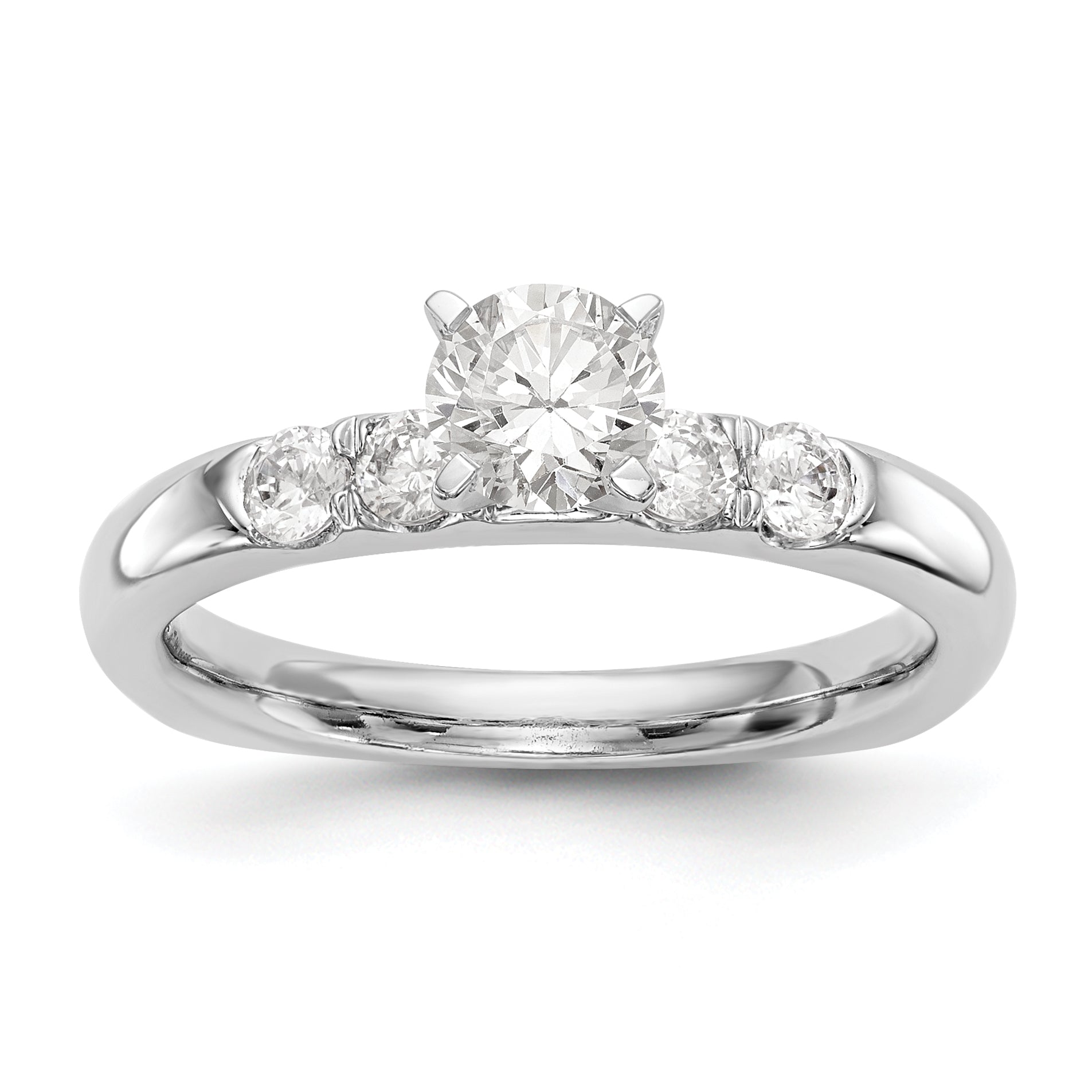 14K Weißgold Diamant-Verlobungsring mit Krappenfassung