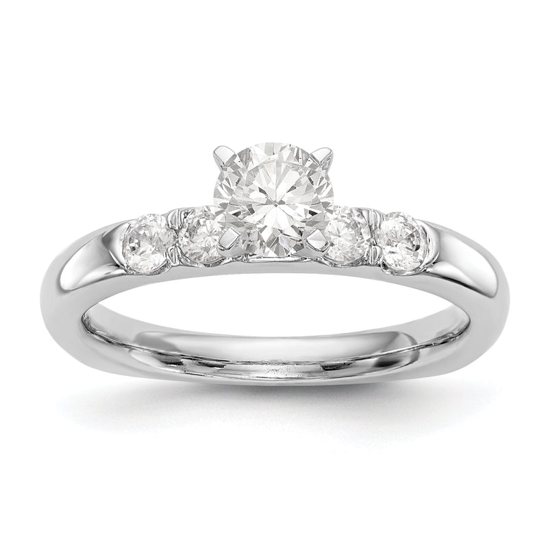 14K Weißgold Diamant-Verlobungsring mit Krappenfassung