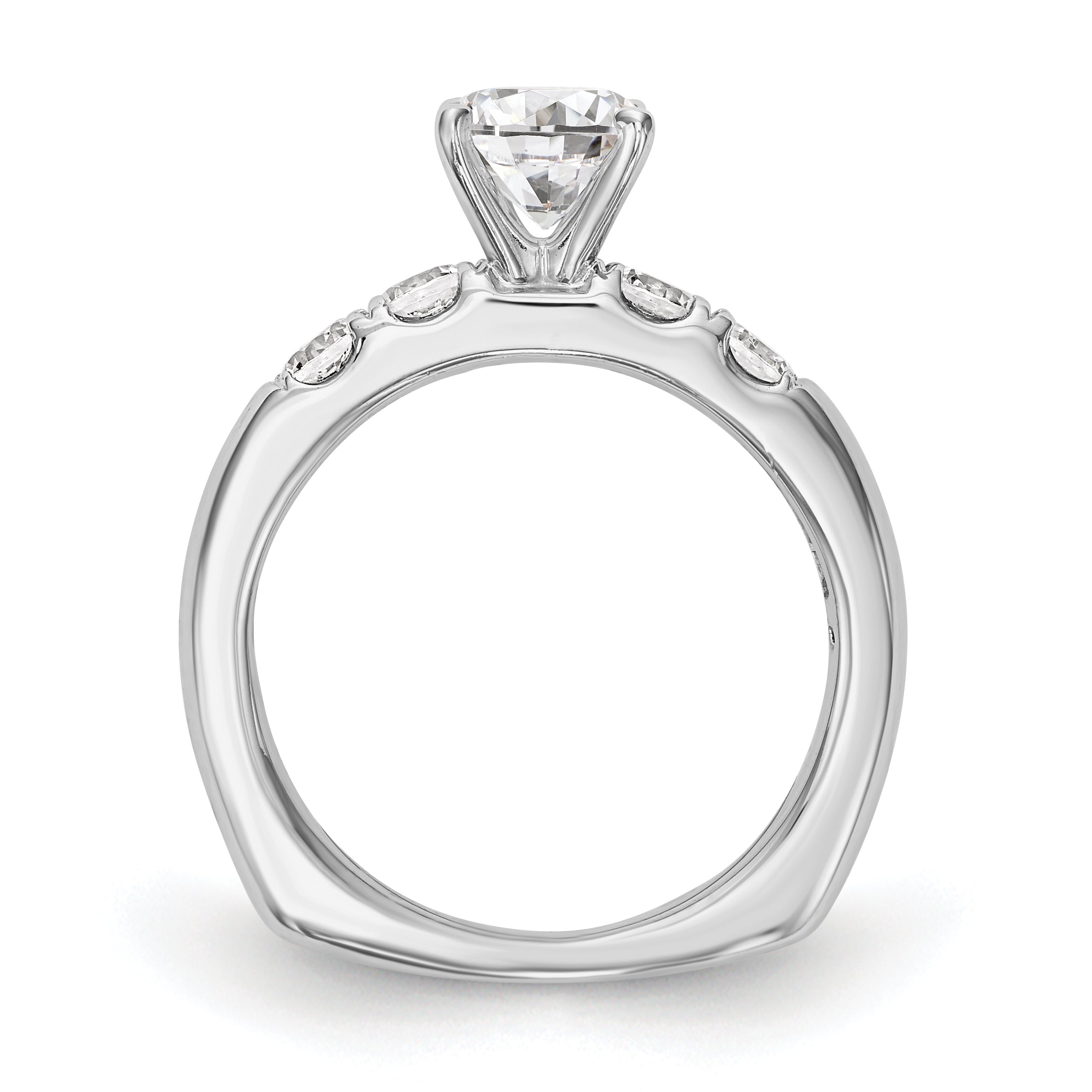 14K Weißgold Diamant-Verlobungsring mit Krappenfassung