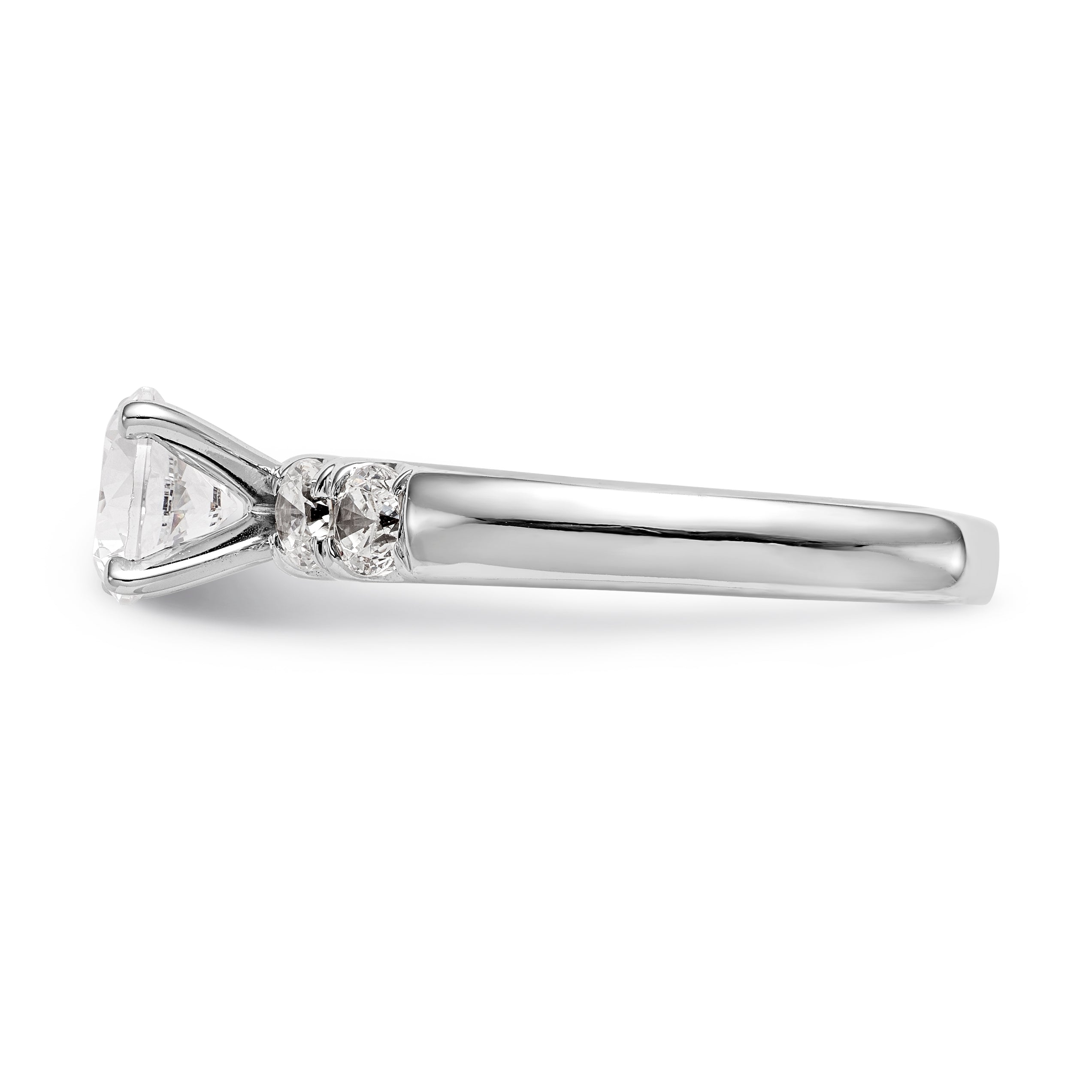 14K Weißgold Diamant-Verlobungsring mit Krappenfassung