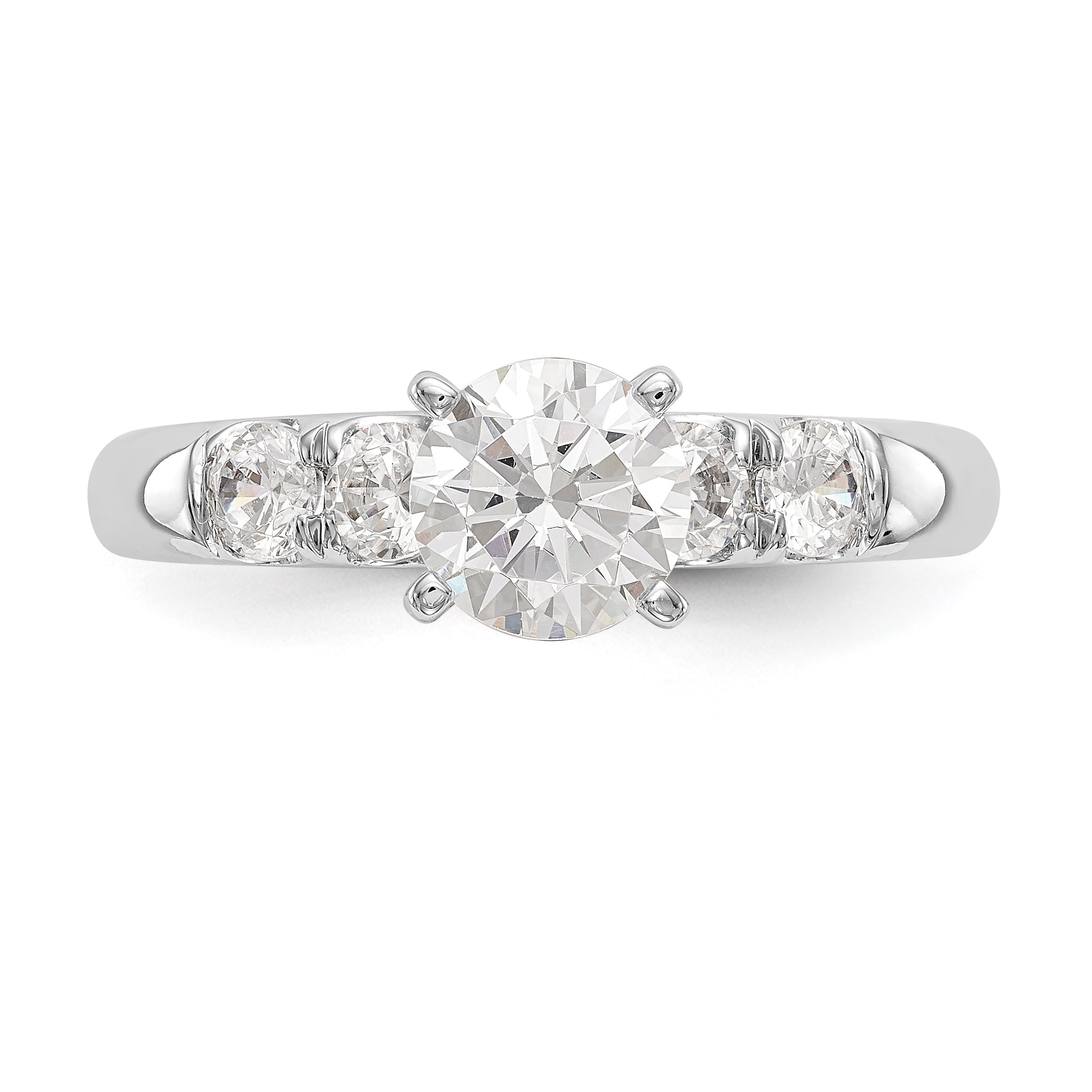 14K Weißgold Diamant-Verlobungsring mit Krappenfassung