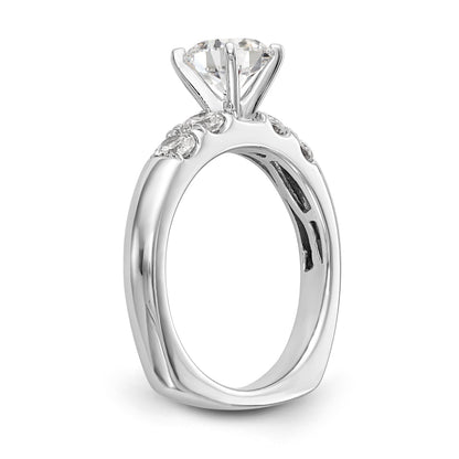 14K Weißgold Diamant-Verlobungsring mit Krappenfassung