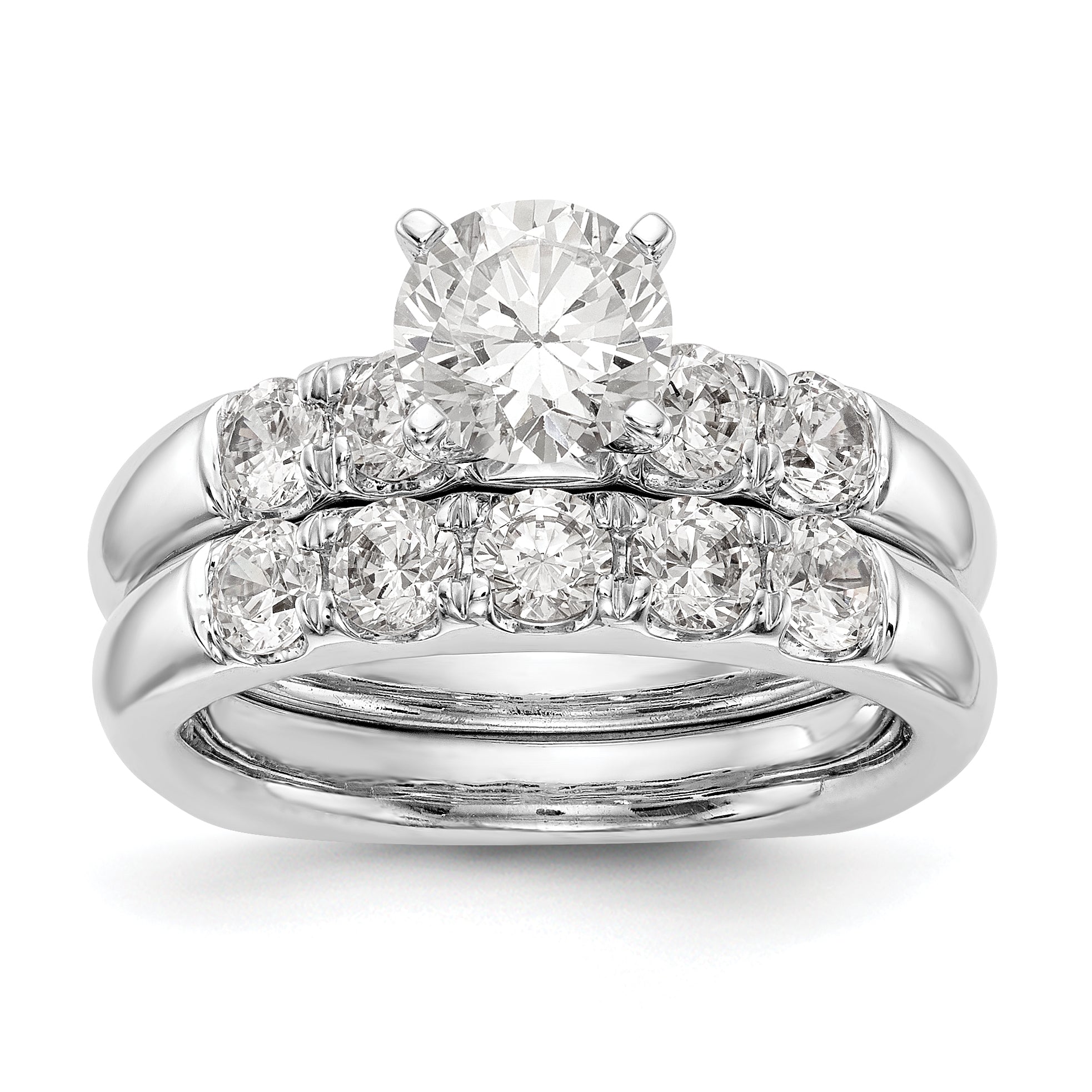 14K Weißgold Diamant-Verlobungsring mit Krappenfassung