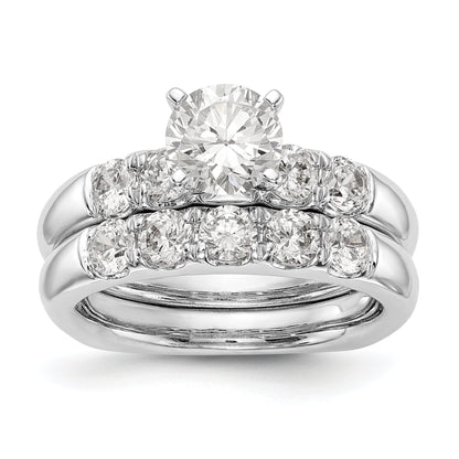 14K Weißgold Diamant-Verlobungsring mit Krappenfassung