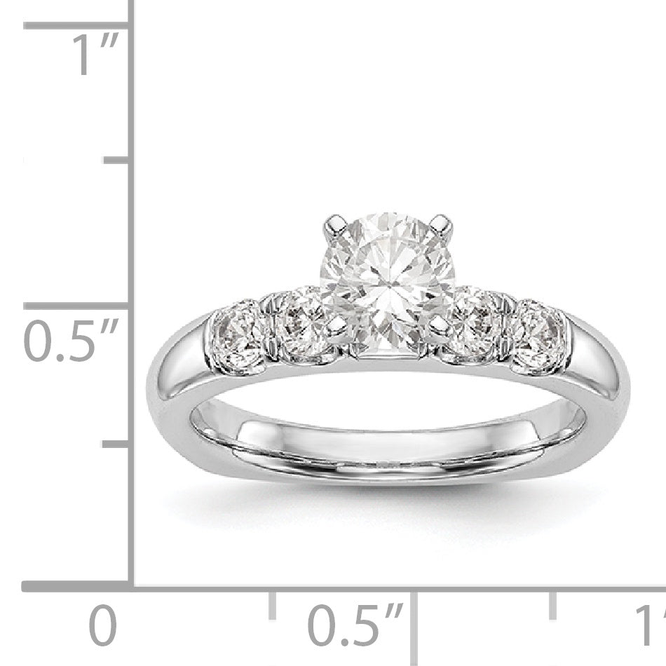 14K Weißgold Diamant-Verlobungsring mit Krappenfassung