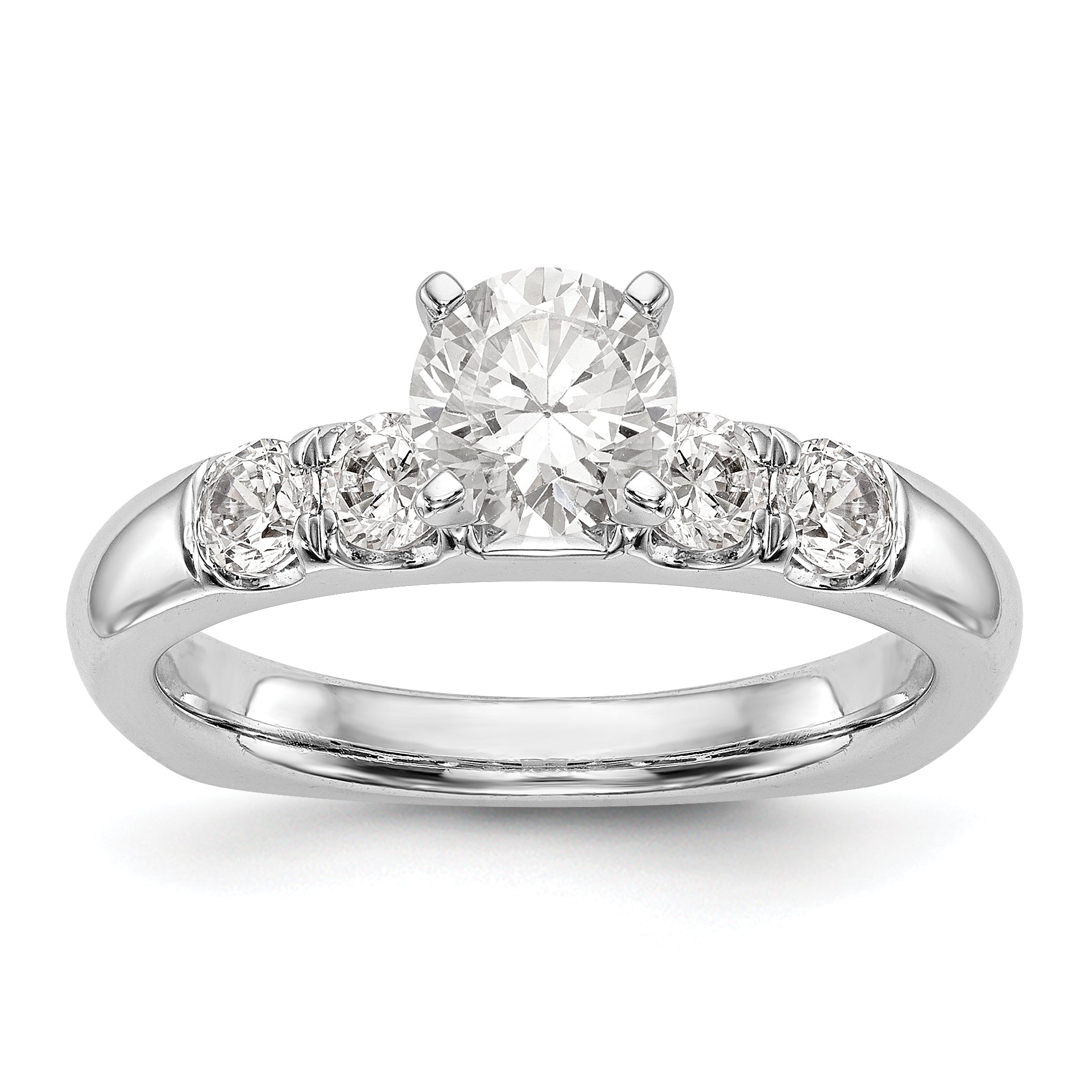 14K Weißgold Diamant-Verlobungsring mit Krappenfassung