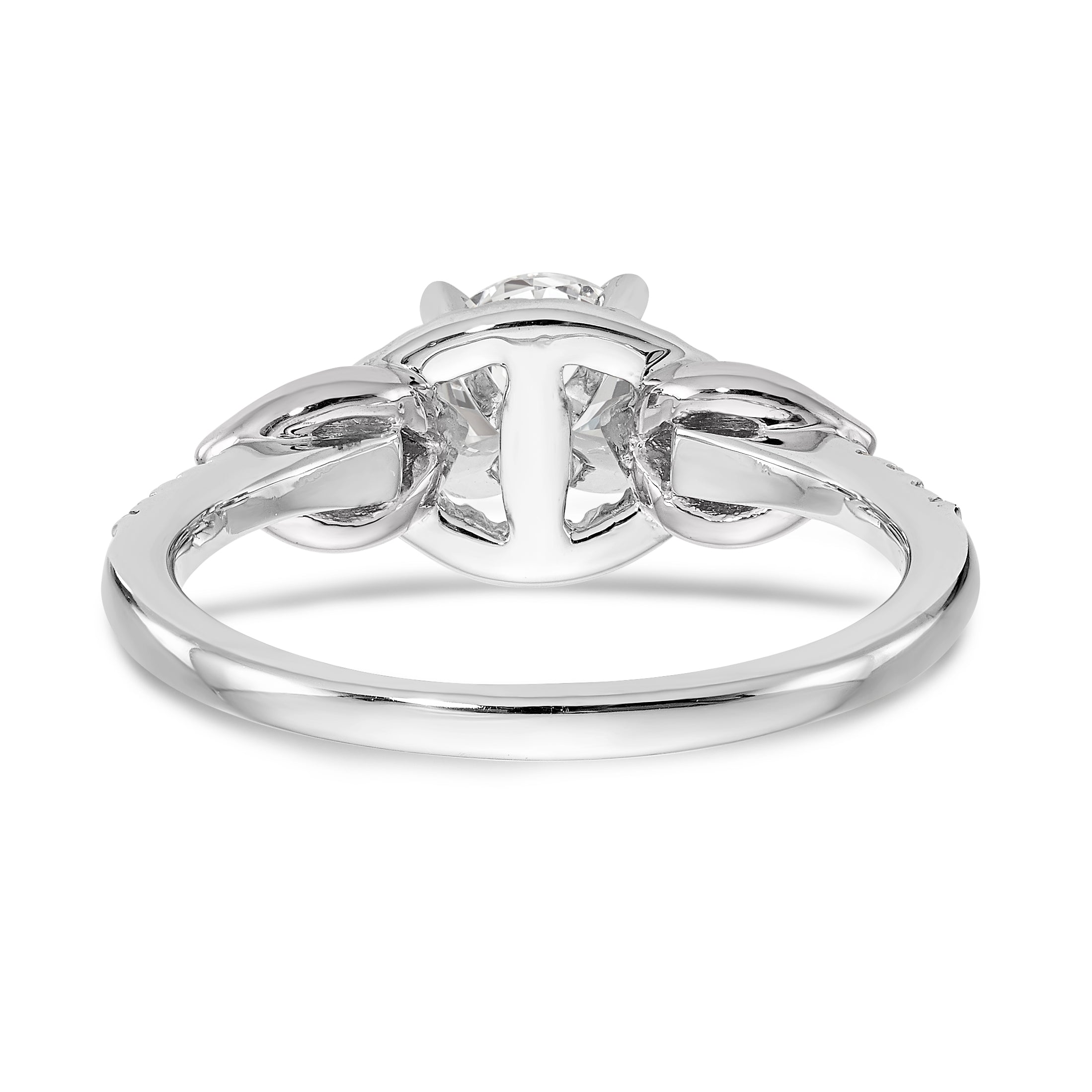 14K Weißgold Diamant-Verlobungsring mit Krappenfassung