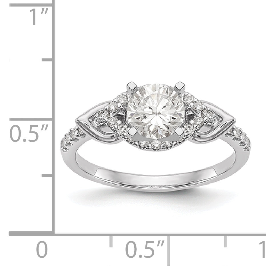 14K Weißgold Diamant-Verlobungsring mit Krappenfassung