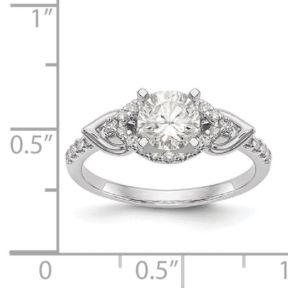 14K Weißgold Diamant-Verlobungsring mit Krappenfassung