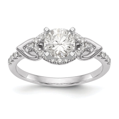 14K Weißgold Diamant-Verlobungsring mit Krappenfassung