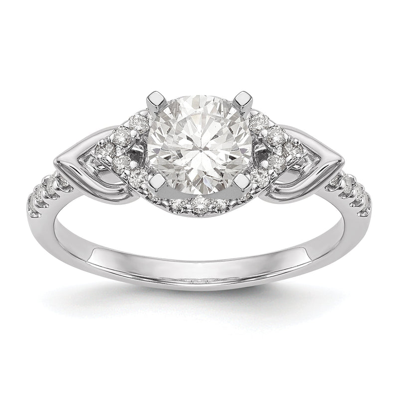 14K Weißgold Diamant-Verlobungsring mit Krappenfassung