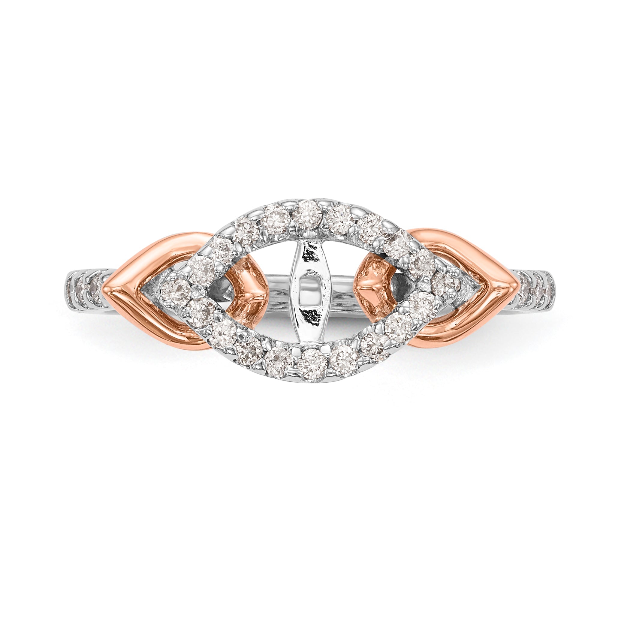 14K Weißgold Diamant-Verlobungsring mit Krappenfassung