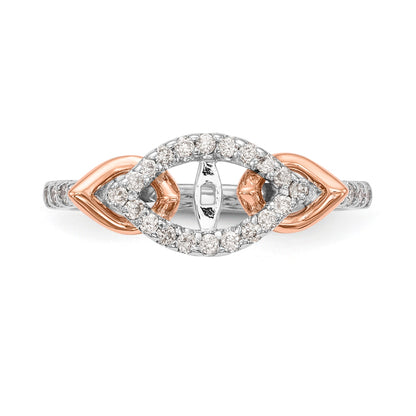14K Weißgold Diamant-Verlobungsring mit Krappenfassung
