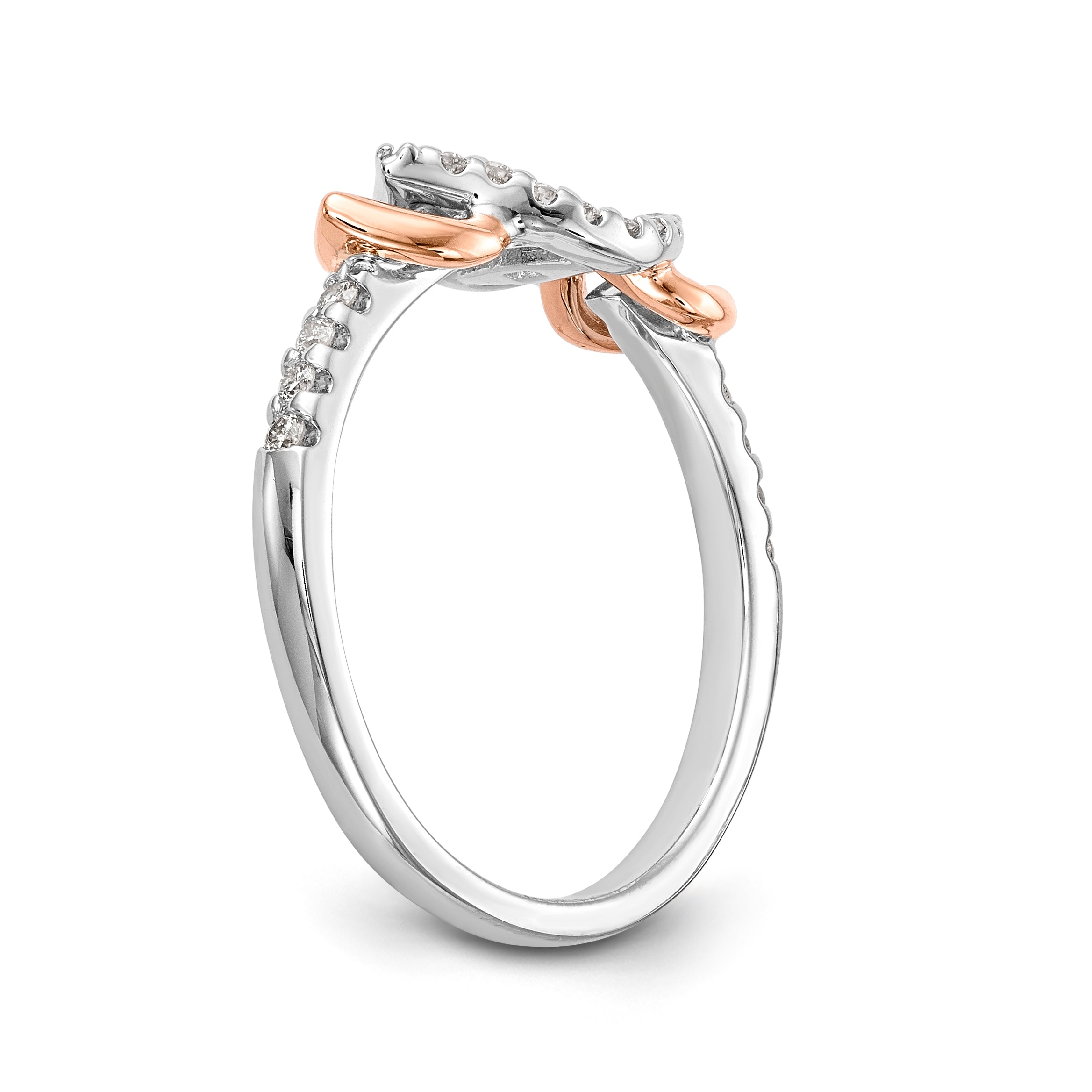 14K Weißgold Diamant-Verlobungsring mit Krappenfassung