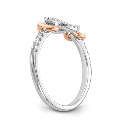 14K Weißgold Diamant-Verlobungsring mit Krappenfassung