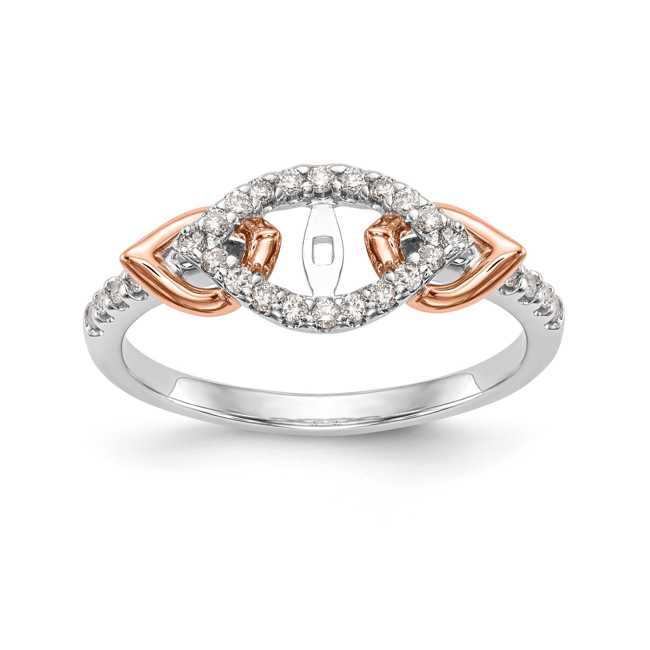 14K Weißgold Diamant-Verlobungsring mit Krappenfassung