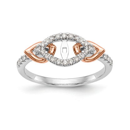 14K Weißgold Diamant-Verlobungsring mit Krappenfassung