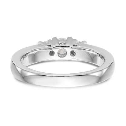 14K Weißgold Dreistein-Verlobungsring mit simulierten Diamanten