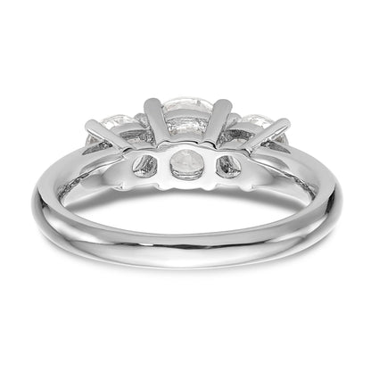 Verlobungsring aus 14K Weißgold mit 3 Steinen und simulierten Diamanten
