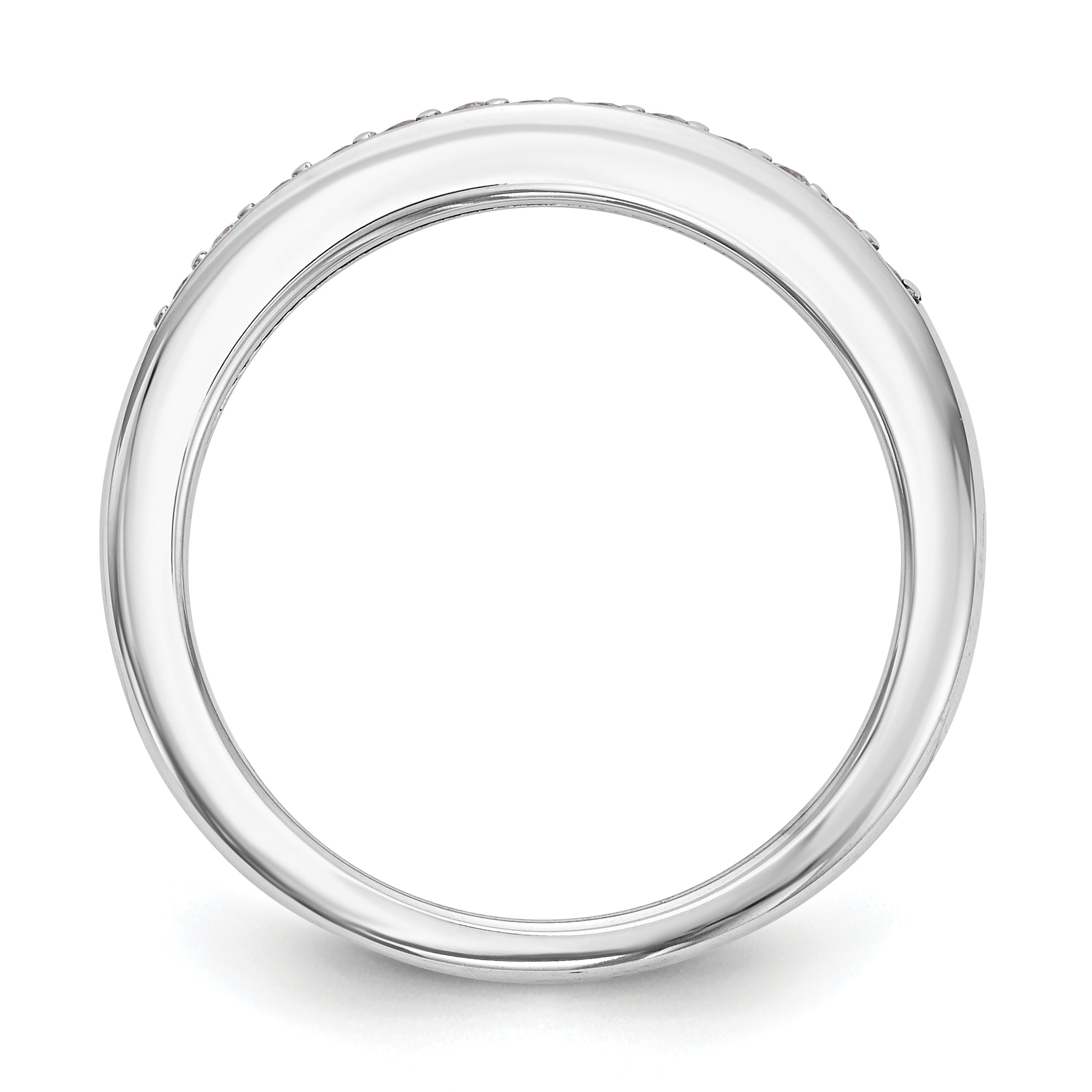14K Weißgold Diamant-Trauring