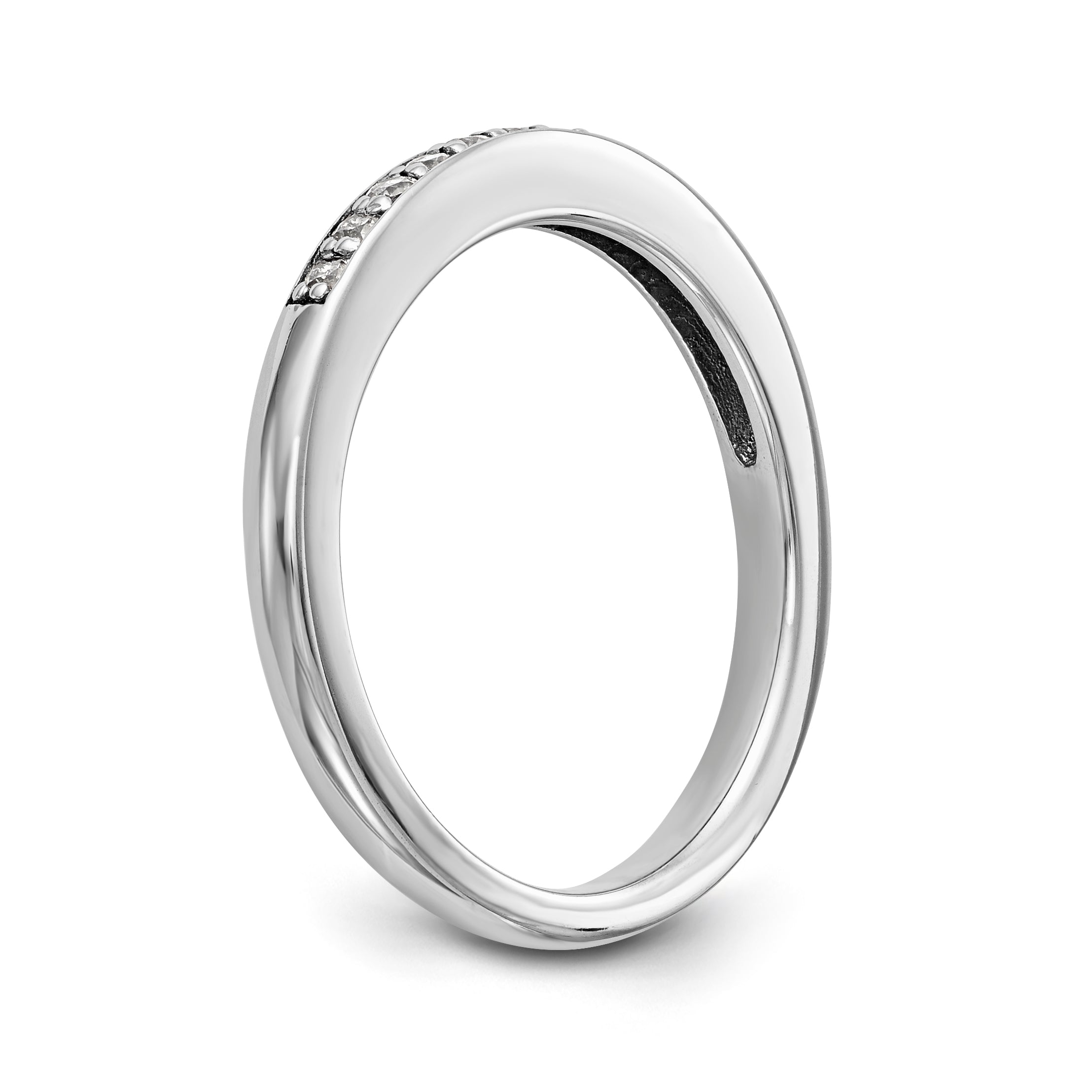 14K Weißgold Diamant-Trauring