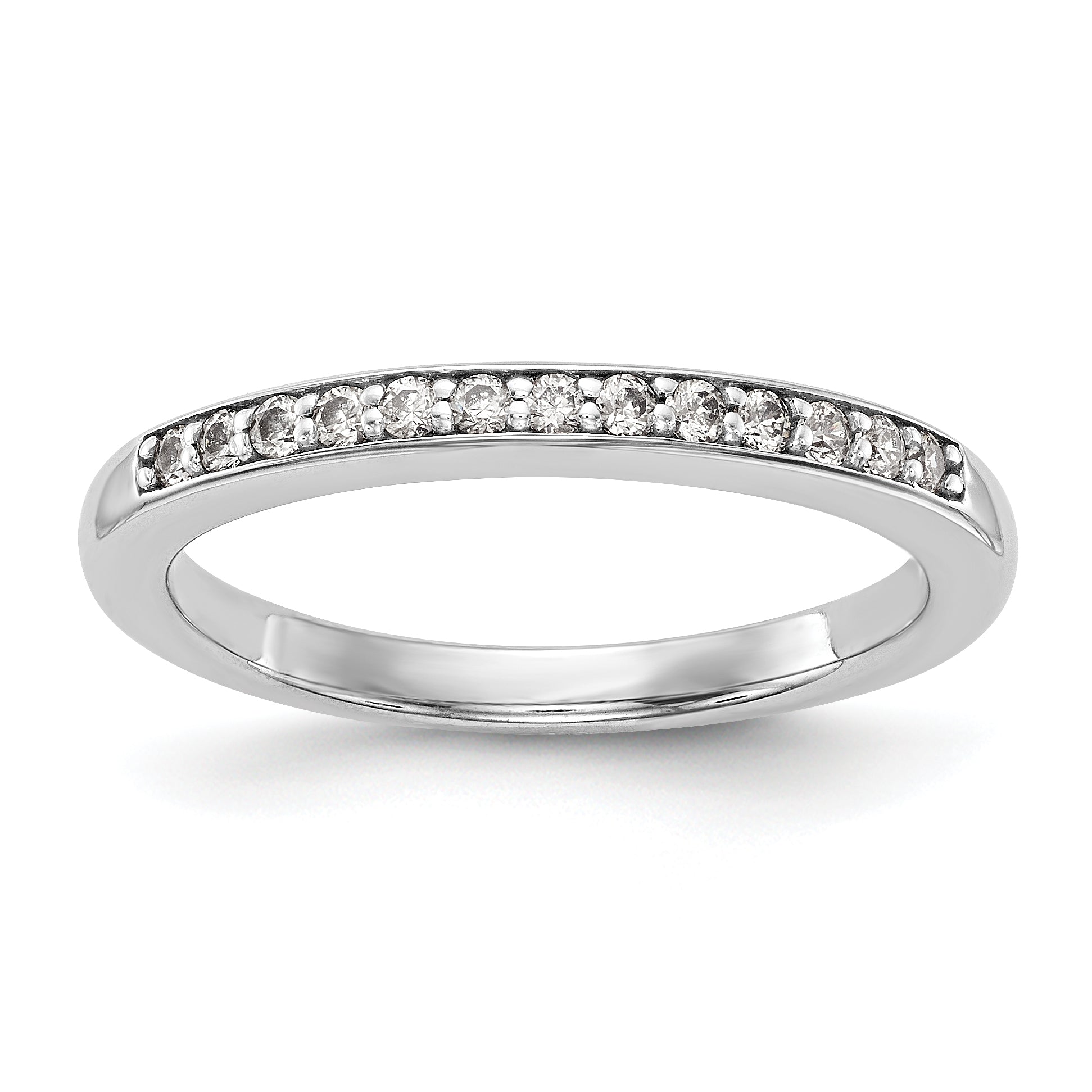 14K Weißgold Diamant-Trauring