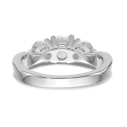 585 Weißgold Verlobungsring mit 3 simulierten Diamanten
