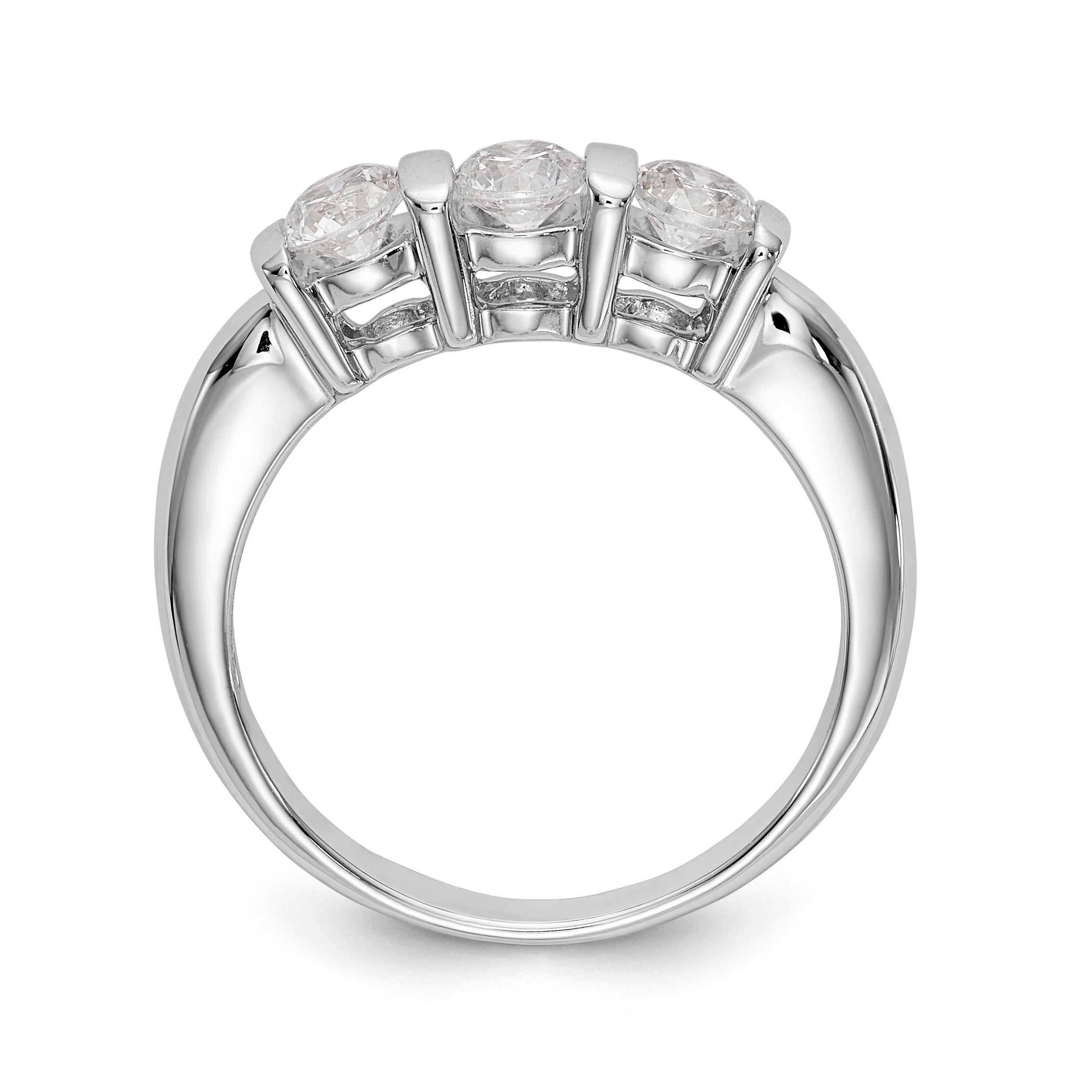 14-Karat-Weißgold-Verlobungsring mit 3 Diamanten