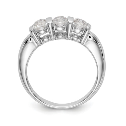 14-Karat-Weißgold-Verlobungsring mit 3 Diamanten