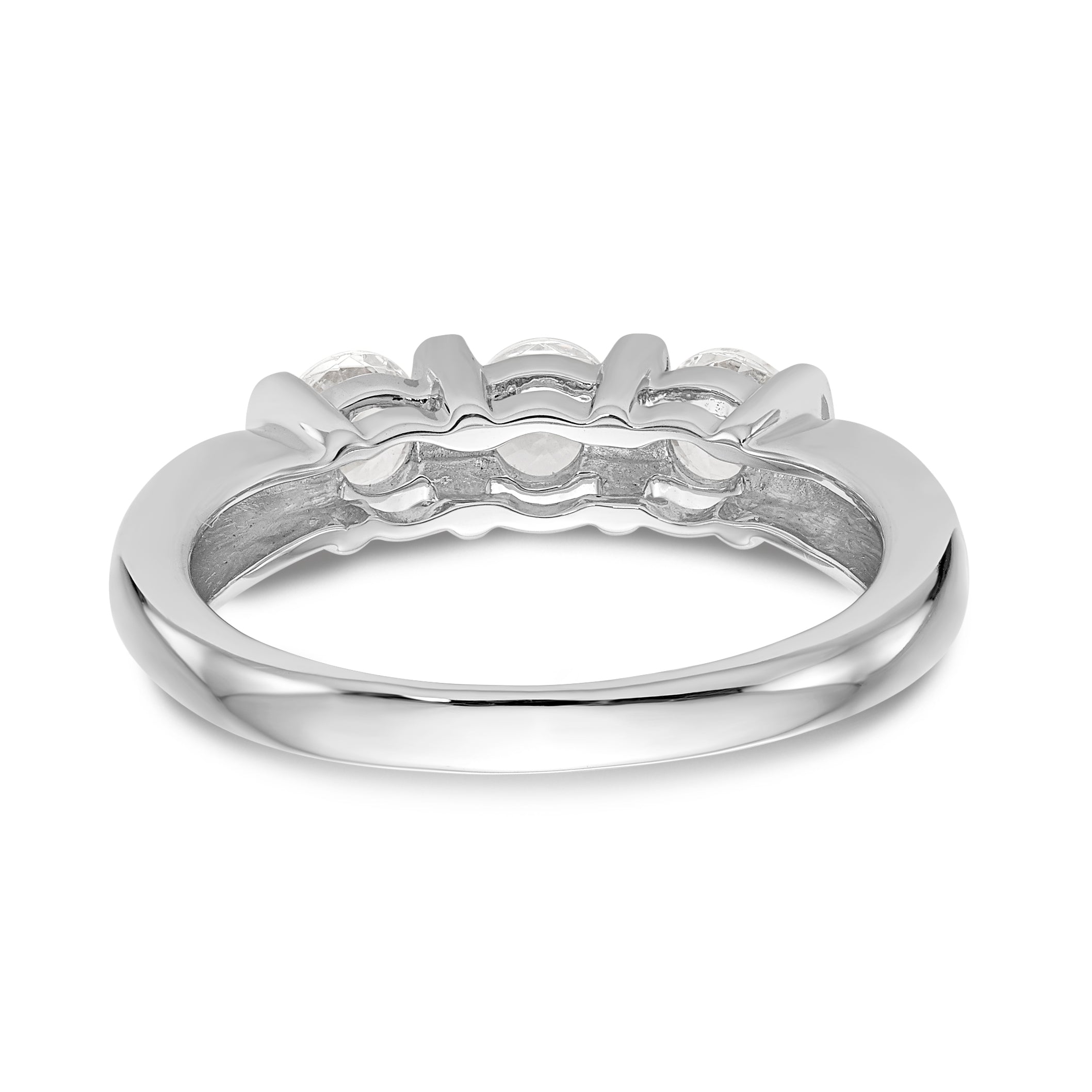 14-Karat-Weißgold-Verlobungsring mit 3 Diamanten