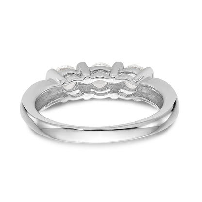 14-Karat-Weißgold-Verlobungsring mit 3 Diamanten
