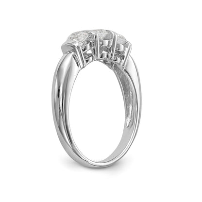 14-Karat-Weißgold-Verlobungsring mit 3 Diamanten