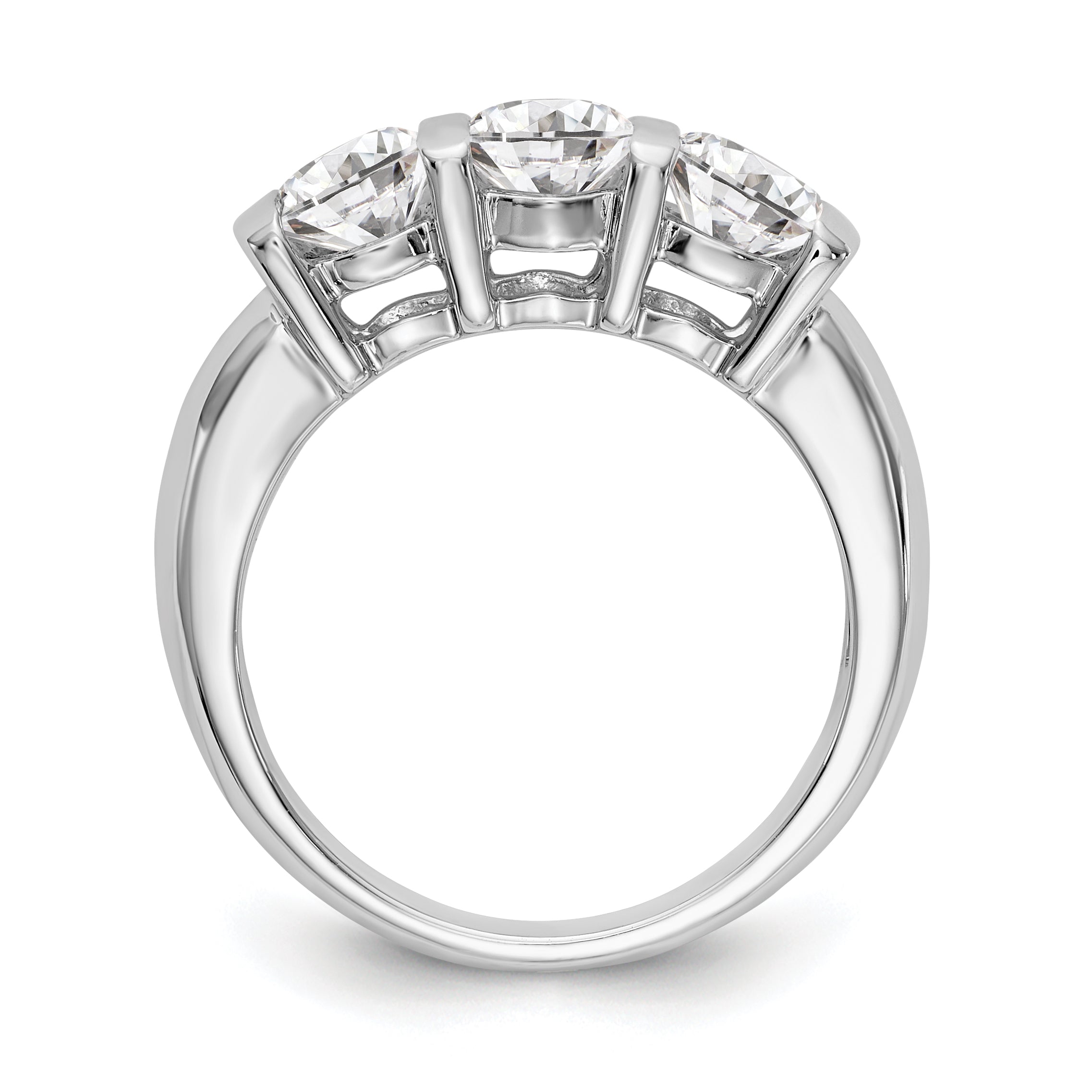 14K Weißgold Diamant-Verlobungsring Dreistein