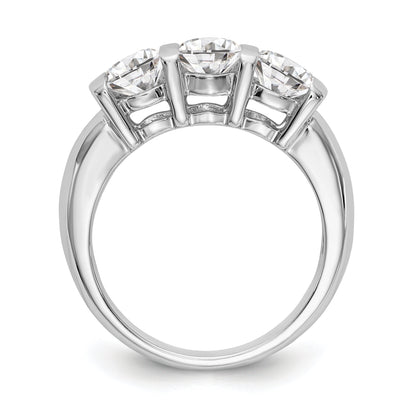 14K Weißgold Diamant-Verlobungsring Dreistein