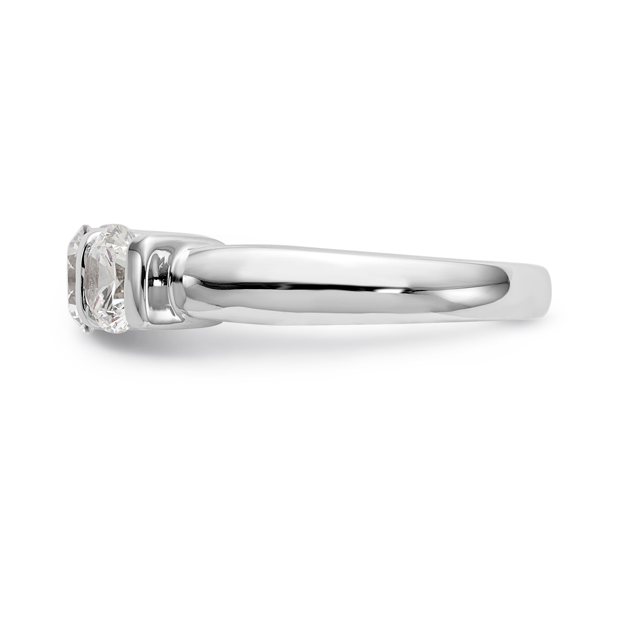 14K Weißgold Diamant-Verlobungsring Dreistein